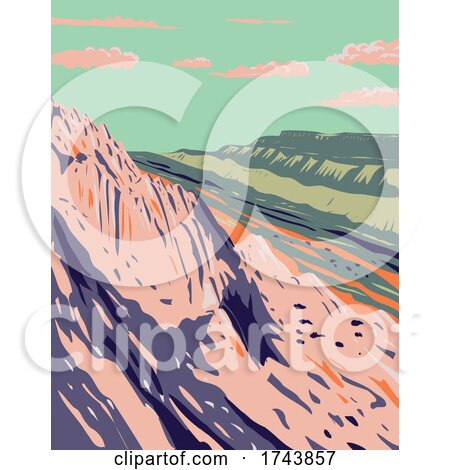 Waterpocket Fold in the Strike Valley Located in Capitol Reef National Park in SouthCentral Utah WPA Poster Art by patrimonio