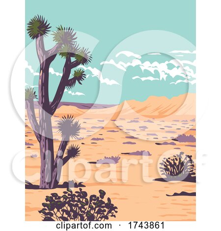 Joshua Tree in Tule Springs Fossil Beds National Monument near Las Vegas Clark County Nevada WPA Poster Art by patrimonio