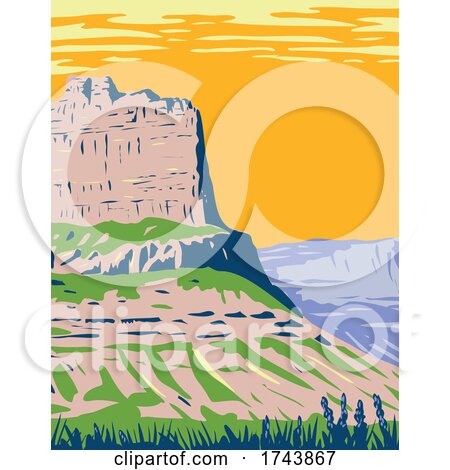 Scotts Bluff National Monument Located near the City of Gering in Nebraska Along the North Platte River WPA Poster by patrimonio