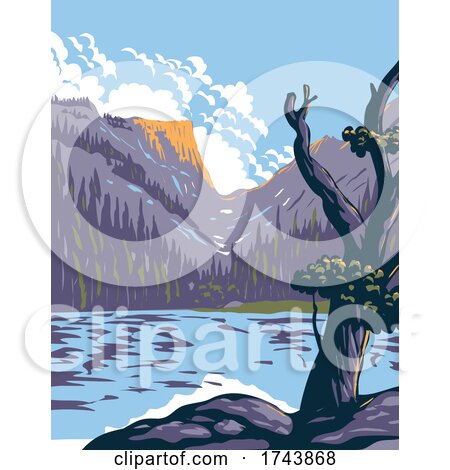 Loch Lake in Rocky Mountain National Park Within Front Range of Rocky Mountains Located in Northern Colorado WPA Poster Art by patrimonio