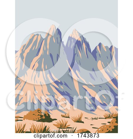 Organ MountainsDesert Peaks National Monument Located in Mesilla Valley in the State of New Mexico USA WPA Poster Art by patrimonio