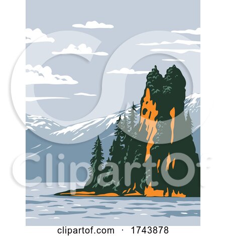 New Eddystone Rock Located in Misty Fjords National Monument Part of Tongass National Forest in Ketchikan Alaska WPA Poster Art by patrimonio