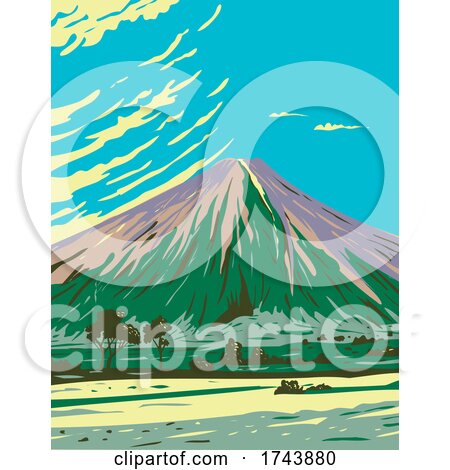 Mauna Loa in Hawaii Volcanoes National Park One of Five Volcanoes That Form the Island of Hawaii WPA Poster Art by patrimonio