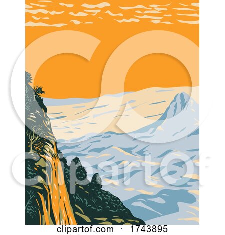 The Chihuahuan Desert Landscape in Big Bend National Park Covering West Texas Bordering Mexico WPA Poster Art by patrimonio