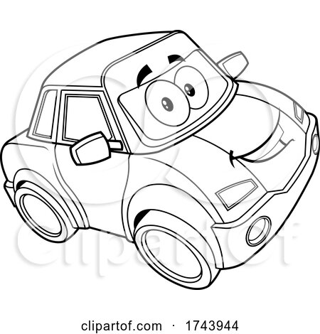 Black and White Car Mascot by Hit Toon