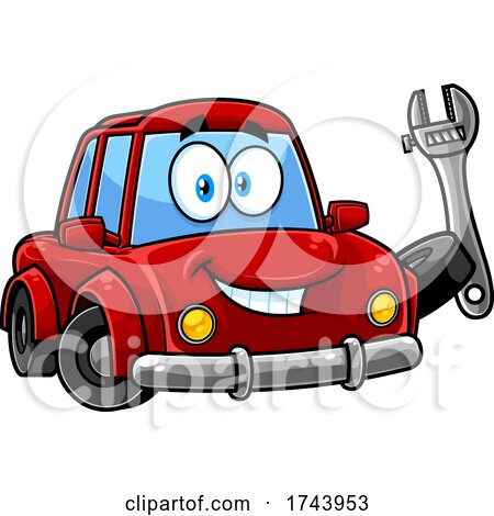 Car Holding a Wrench by Hit Toon