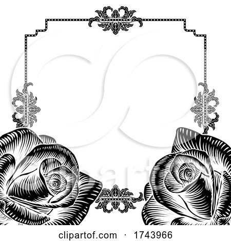 Rose Flower Funeral Wedding Invite Background by AtStockIllustration