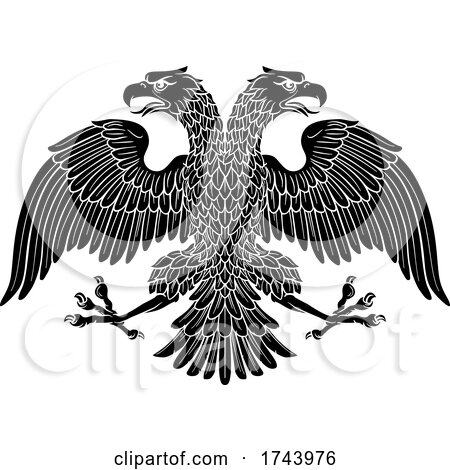 Double Headed Imperial Eagle with Two Heads by AtStockIllustration