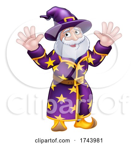Wizard Cartoon Character by AtStockIllustration