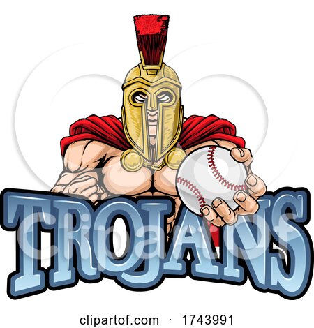 Trojan Spartan Baseball Sports Mascot by AtStockIllustration