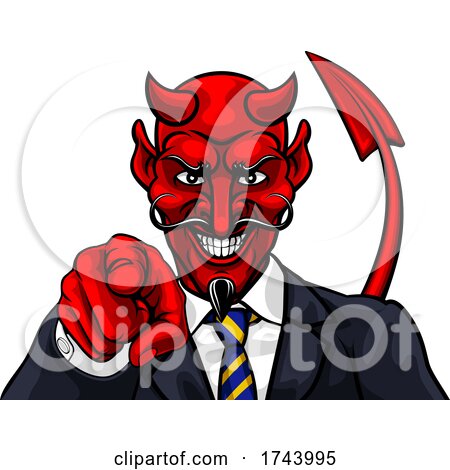 Devil Evil Businessman in Suit Pointing Posters, Art Prints by ...