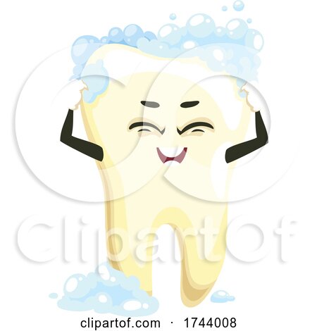 Bathing Tooth Character by Vector Tradition SM