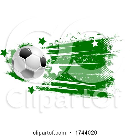 Soccer Ball with Stars and Grunge by Vector Tradition SM