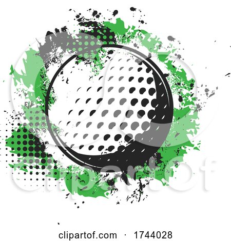 Golf Ball with Grunge by Vector Tradition SM