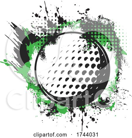 Golf Ball with Grunge by Vector Tradition SM