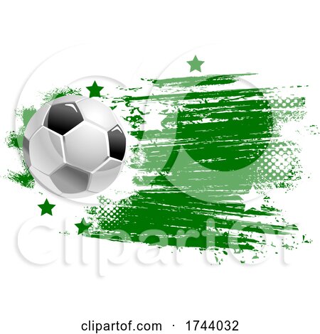 Soccer Ball with Stars and Grunge by Vector Tradition SM