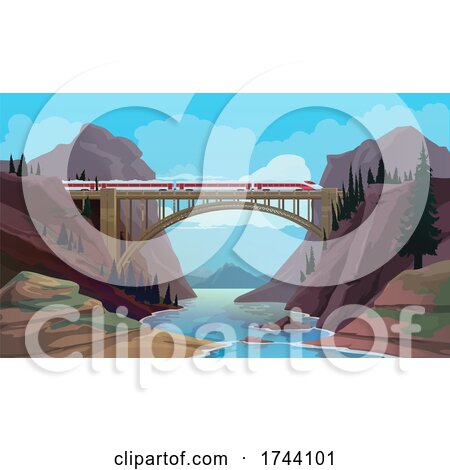 Train Crossing a River by Vector Tradition SM