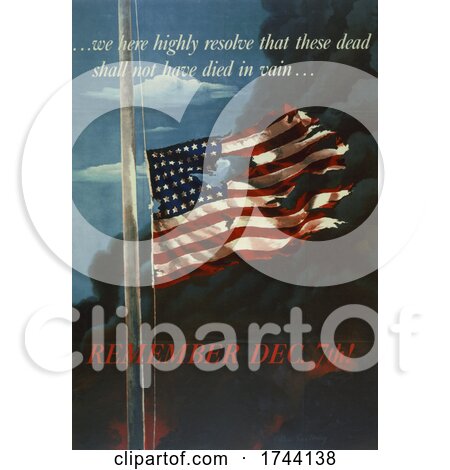 Remember December 7th With Tattered Flag Pearl Harbor by JVPD