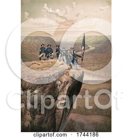 Union Soldiers on the Tip of Point Lookout on Lookout Mountain, Tennessee by JVPD