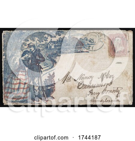 Civil War Envelope Sith a Soldier Comforting a Weeping Woman by JVPD