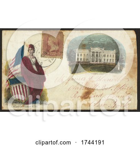 Civil War Envelope Showing Columbia and White House by JVPD