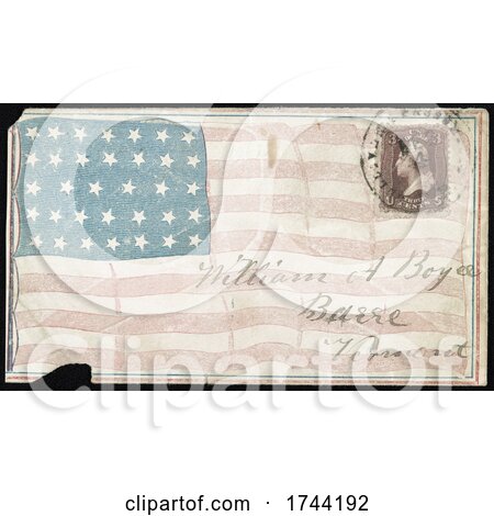 Civil War Envelope Showing 34 Star American Flag by JVPD
