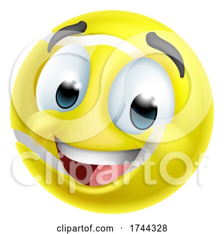 Tennis Ball Emoticon Face Emoji Cartoon Icon by AtStockIllustration