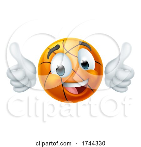 Basketball Ball Emoticon Face Emoji Cartoon Icon by AtStockIllustration