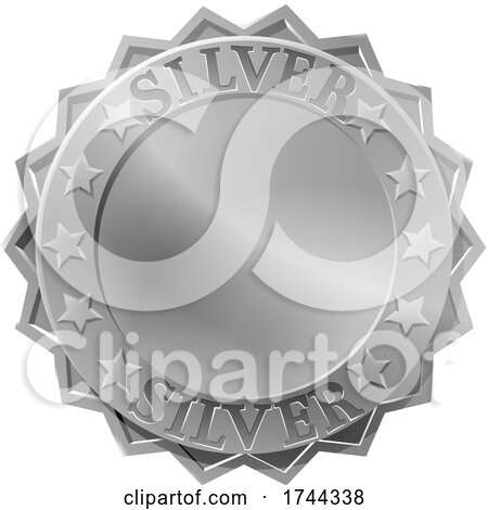 Metallic Silver Medal Rosette by AtStockIllustration