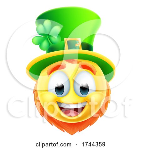 Leprechaun Emoticon Emoji Face Cartoon Icon by AtStockIllustration
