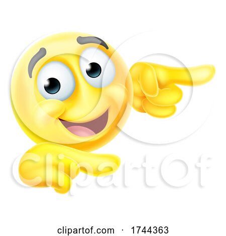 Pointing Emoticon Emoji Face Cartoon Icon by AtStockIllustration