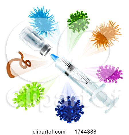 Vaccine Syringe Virus Vaccination Medical Concept by AtStockIllustration