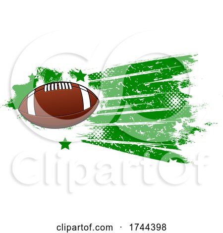 American Football with Green and White Grunge by Vector Tradition SM
