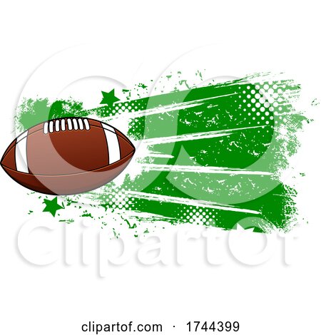 American Football with Green and White Grunge by Vector Tradition SM