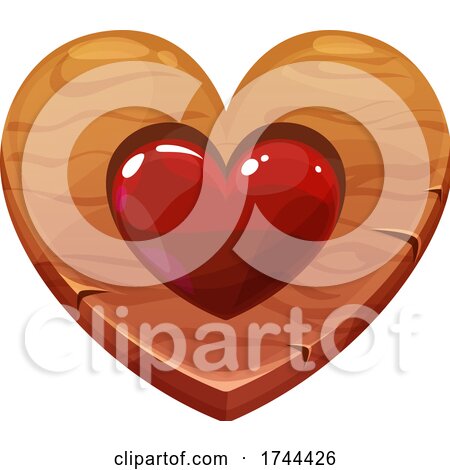 Wood and Red Heart by Vector Tradition SM