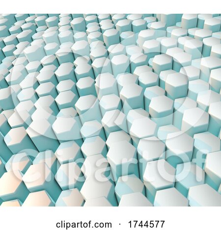 3D Modern Abstract Background with Hexagons by KJ Pargeter