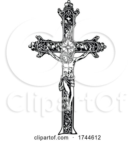 Black and White Jesus on the Cross by dero