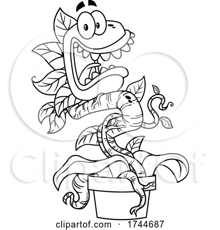 Cartoon Scared Carnivorous Plant by Hit Toon