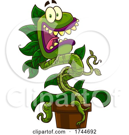 Cartoon Scared Carnivorous Plant by Hit Toon