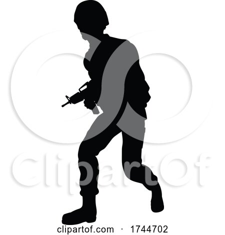 Soldier High Quality Silhouette by AtStockIllustration