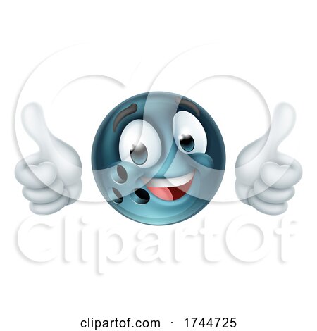 Bowling Ball Emoticon Face Emoji Cartoon Icon by AtStockIllustration