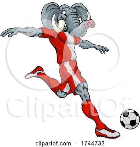 Elephant Soccer Football Player Sports Mascot by AtStockIllustration