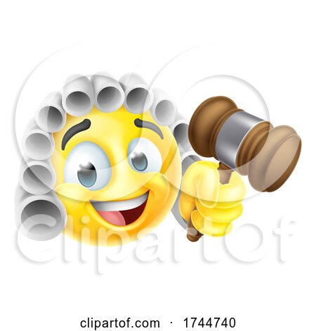 Court Judge Cartoon Emoticon Emoji Icon Face by AtStockIllustration