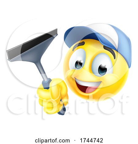 Window Cleaning Car Wash Squeegee Emoticon Icon by AtStockIllustration