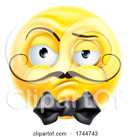 Arrogant Posh Snooty Gentleman Emoticon Emoji Icon by AtStockIllustration