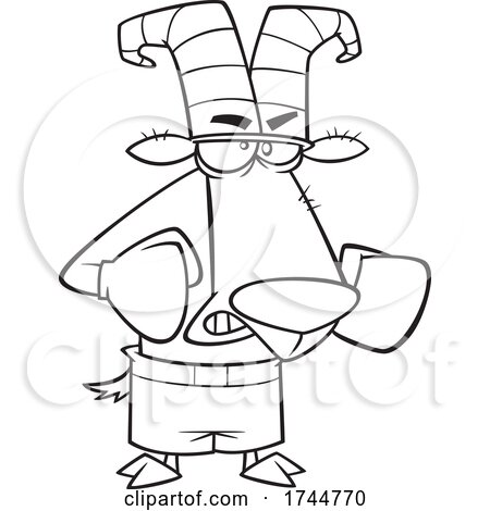 Cartoon Black and White Boxing Goat by toonaday