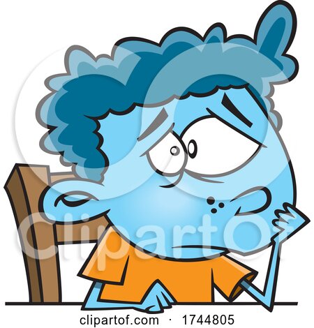 Cartoon Boy Feeling Blue by toonaday