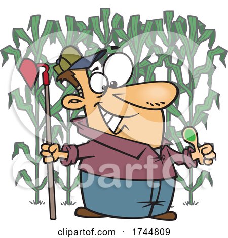Cartoon Farmer with a Green Thumb by toonaday