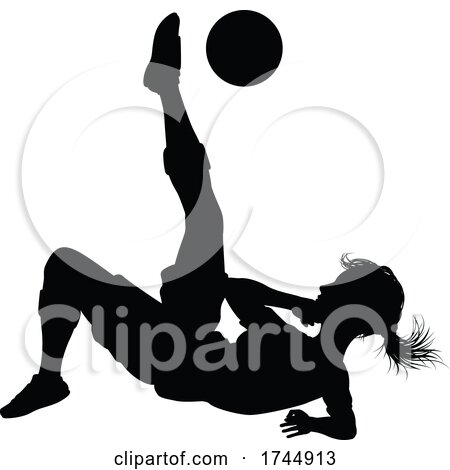 Female Soccer Football Player Woman Silhouette by AtStockIllustration