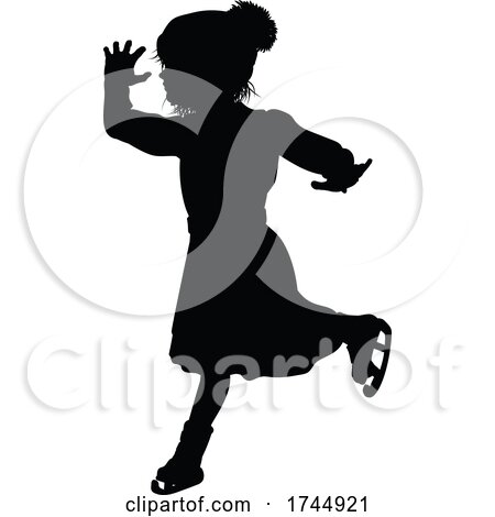 Silhouette Child Ice Skating Christmas Clothing by AtStockIllustration